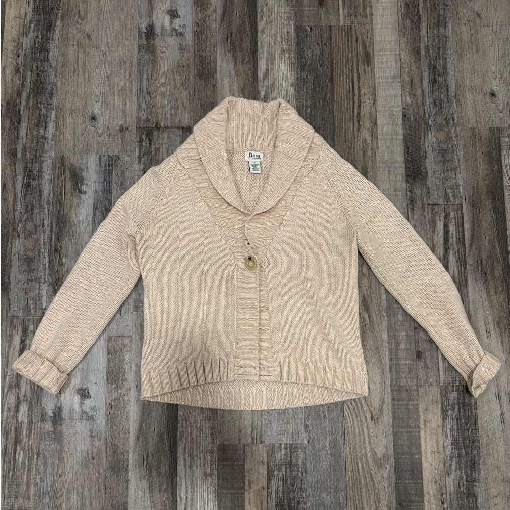 Bass Women’s Tan Chunky Button Up Cardigan M
